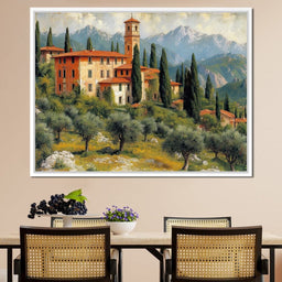 Tuscan Serenity Amidst Peaks - NicheCanvas