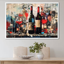 Red Wine Graffiti - NicheCanvas