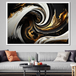 Marble-Lux Collection: Vibrant White & Gold Marble 05 - NicheCanvas