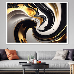 Marble-Lux Collection: Vibrant White & Gold Marble 04 - NicheCanvas