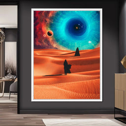 Two Veiled Silhouettes in the Desert Dunes - Gen Z - NicheCanvas