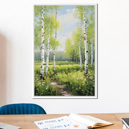 Birch Forest Springtime - NicheCanvas