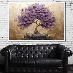 Golden Grove in Purple Hues - NicheCanvas