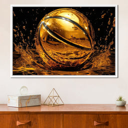 Golden Basketball - NicheCanvas