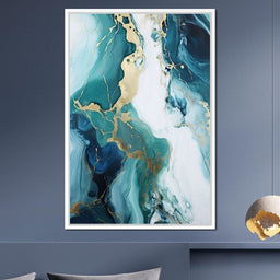 Glossy Marbling Liquid Abstraction - NicheCanvas