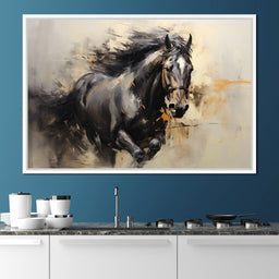 Surreal Black Horse - NicheCanvas