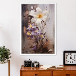 Fleeting Bloom in Grisaille - NicheCanvas