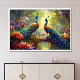 Two Peacocks - NicheCanvas