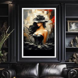 Noir Elegance in Bloom - NicheCanvas