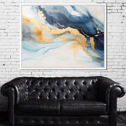 Golden Breeze Over Indigo Sea - NicheCanvas