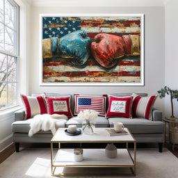 Stars and Stripes Boxing Showdown - NicheCanvas