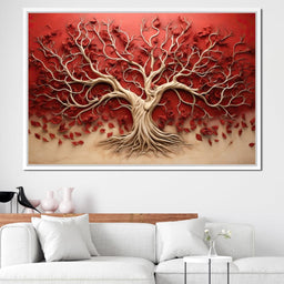 Gold and Red Tree of Life - NicheCanvas