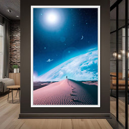 Silhouette Dune Blue Space - Gen Z - NicheCanvas