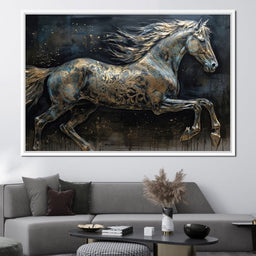 Gilded Grey Horse - NicheCanvas