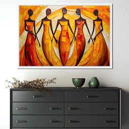 Women in Maroon Harmony - NicheCanvas