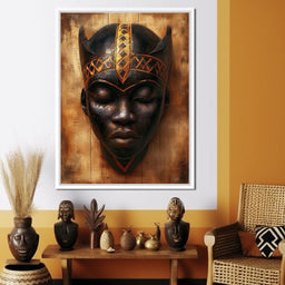 Golden Tribal Sentinel - NicheCanvas