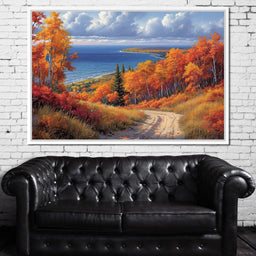 Autumn Embrace by the Shore - NicheCanvas