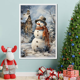 Christmas Snowman - NicheCanvas
