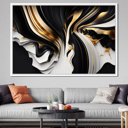 Marble-Lux Collection: Vibrant White & Gold Marble 09 - NicheCanvas