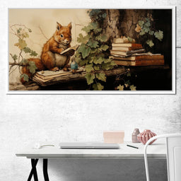 Autumn Tales of a Scholarly Squirrel - NicheCanvas