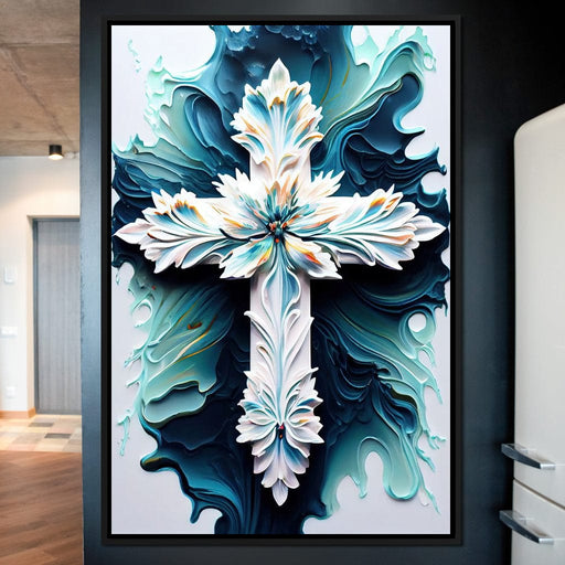 Floral Cross 06 - Neal Hackett Canvas Print