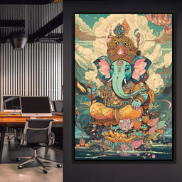 Joyful Lord Ganesh - NicheCanvas
