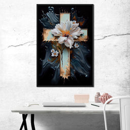 Floral Cross 02 - Neal Hackett  - NicheCanvas