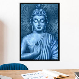 Blue Meditating Buddha - NicheCanvas