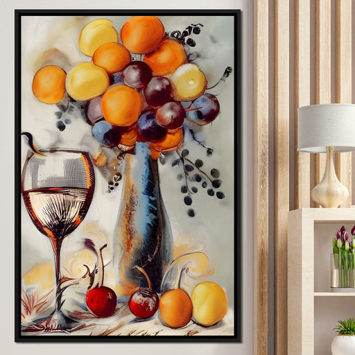 Abstract Wine & Flowers 03 Canvas Print