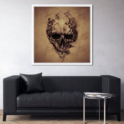 Skull Sketch - NicheCanvas