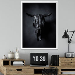 Black Bull Skull - NicheCanvas
