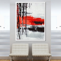 Red & Black Abstract Art - NicheCanvas