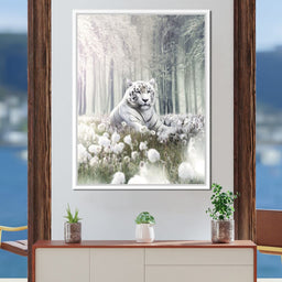 White Tiger Flowers - Zenzdesign - NicheCanvas
