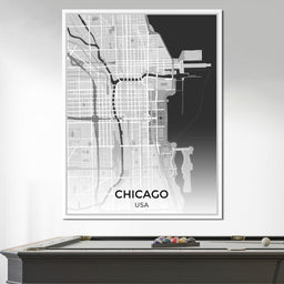 Map of Chicago, USA - NicheCanvas