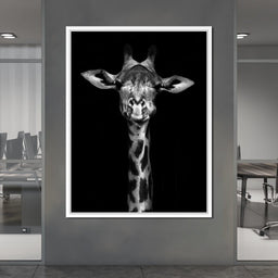 Black and White Giraffe - NicheCanvas