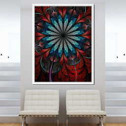  Red Shade Fractal Flower - NicheCanvas