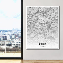 Map of Paris, France - NicheCanvas