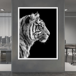 Black and White Sumatran Tiger - NicheCanvas
