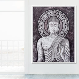 Grey Stone Buddha - NicheCanvas