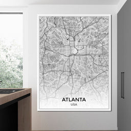 Map of Atlanta, USA - NicheCanvas