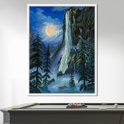 Moonlight Waterfall - Frank Kecskes - NicheCanvas