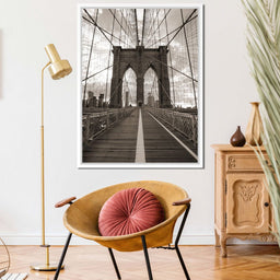 Brooklyn Bridge in Black & White - NicheCanvas