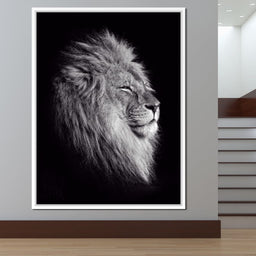 Black and White Lion King - NicheCanvas