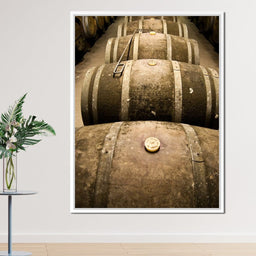 Rusted Wine Barrels - NicheCanvas