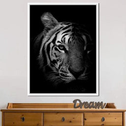 Black and White Fading Tiger - NicheCanvas