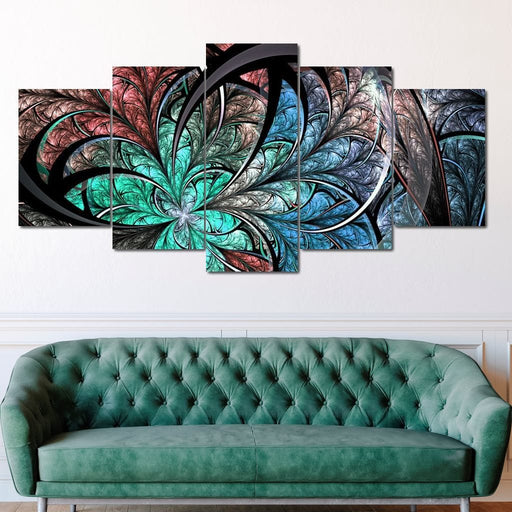 Web of Life - Canvas Print - 5 panel wall art of a fractal design perfect for any room - this unique art piece can captivate all your visitors | NicheCanvas