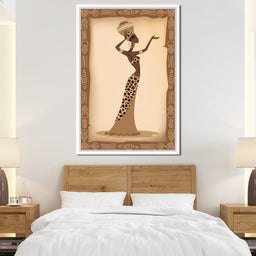 Traditional African Woman With Leopard Dress - NicheCanvas