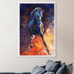 Blue Horse - NicheCanvas