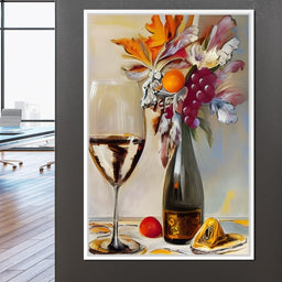 Abstract Wine & Flowers 05 - NicheCanvas