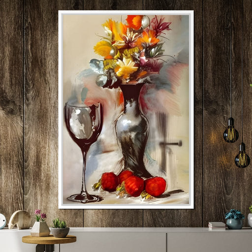Abstract Wine & Flowers 02 Canvas Print